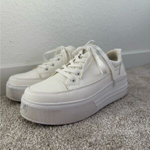 Women's White Platform Sneakers
